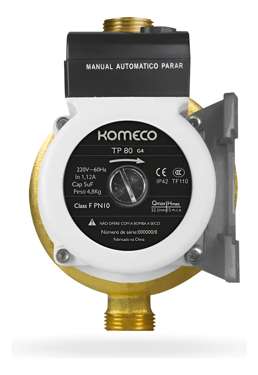 Pressurizador de água Komeco TP80, para coluna alta e uso intenso